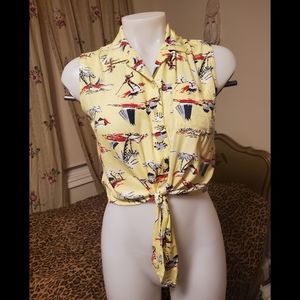 SOLD Liz Clairborne Cropped Hawaiian Shirt